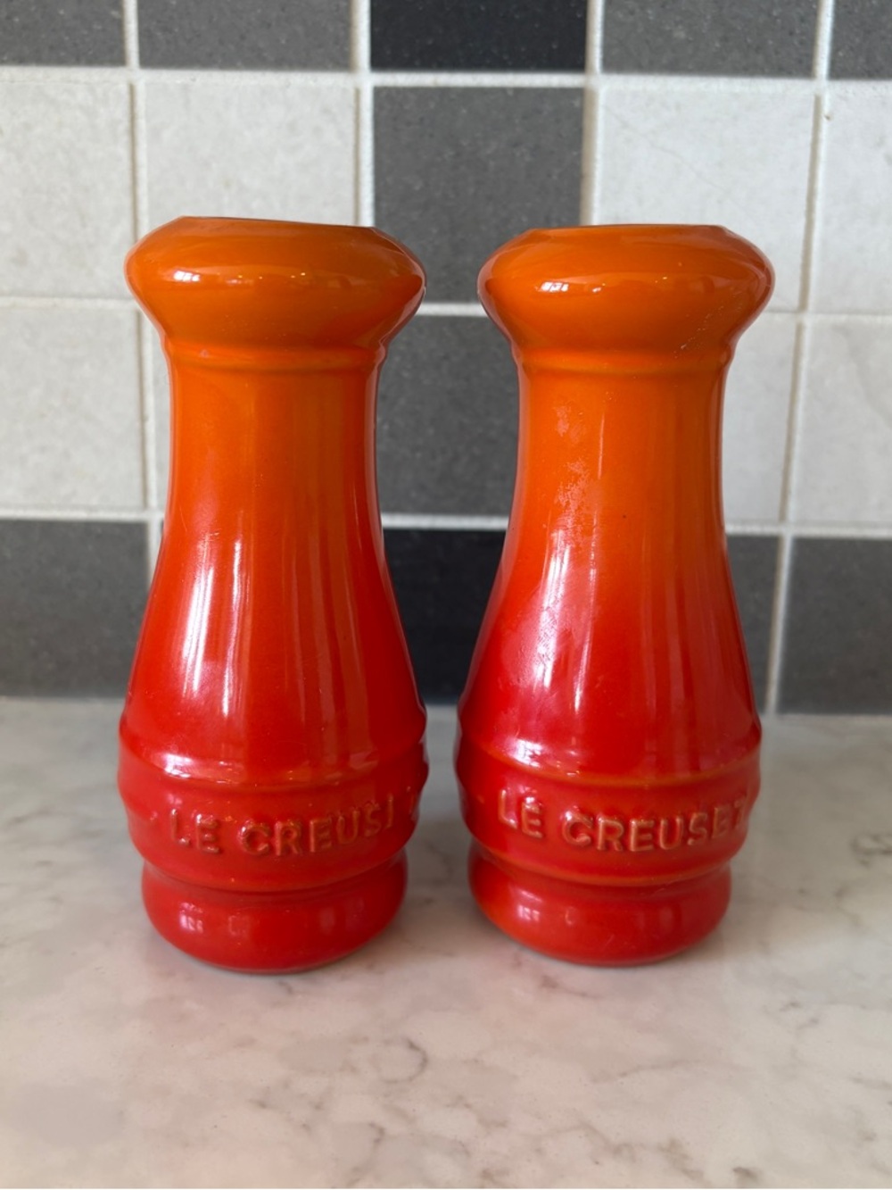 Le Creuset Orange-Red Ombre Salt & Pepper Shakers